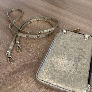 Bandolier expanded pouch with Sarah strap in gold